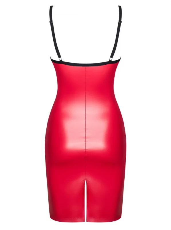 Платье "Obsessive Redella" красное, экокожа, S/M
