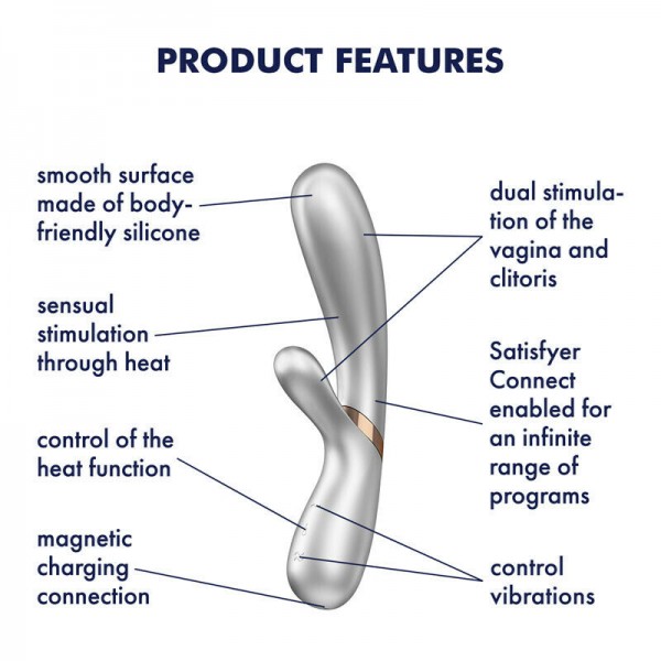 Вибратор для точки G и клитора с подогревом "Satisfyer Hot Lover" + приложение, жемчужный