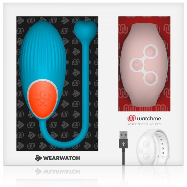 Виброяйцо "Wearwatch" на дистанционном браслете, голубое