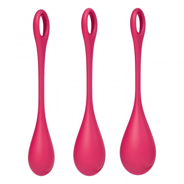 Набор вагинальных шариков "Satisfyer Yoni Power 1" без смещенного центра тяжести, красные