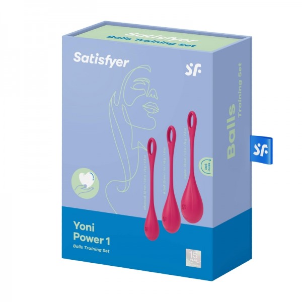 Набор вагинальных шариков "Satisfyer Yoni Power 1" без смещенного центра тяжести, красные