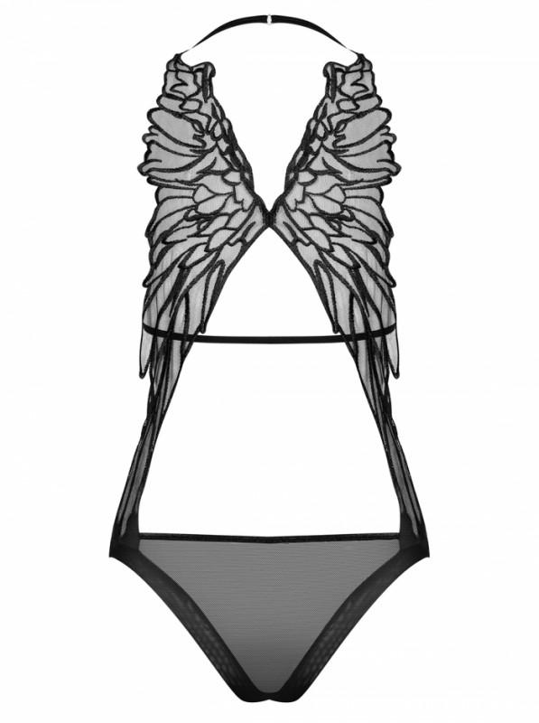 Боди с крыльями "Obsessive Alifini"  черное, S/M