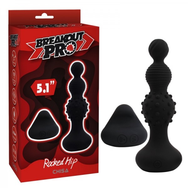 Пробка рельефная с вибрацией + дистанционный пульт-вибратор "Breakout Pro 5,1"