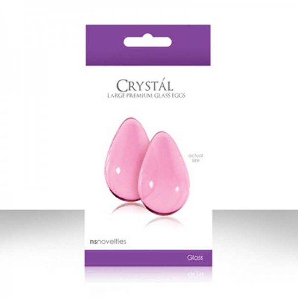 Вагинальные шарики "Crysyal Kegel Eggs" розовые, стекло