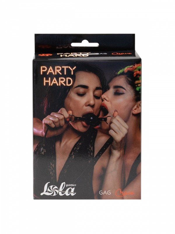 Кляп черный "Party Hard" на замке
