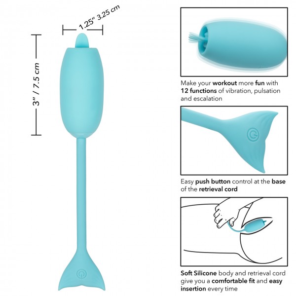 Виброяйцо с язычком "Reghargeable Kegel" бирюзовое