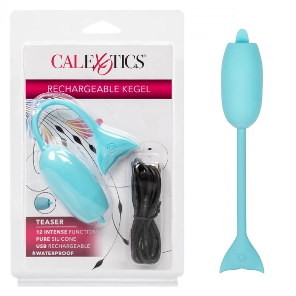 Виброяйцо с язычком "Reghargeable Kegel" бирюзовое