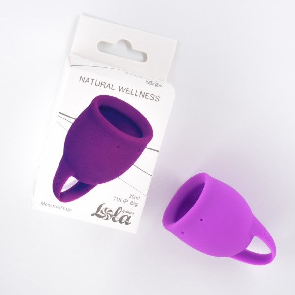 Менструальная чаша "Lola Tulip Big" фиолетовая, 20ml