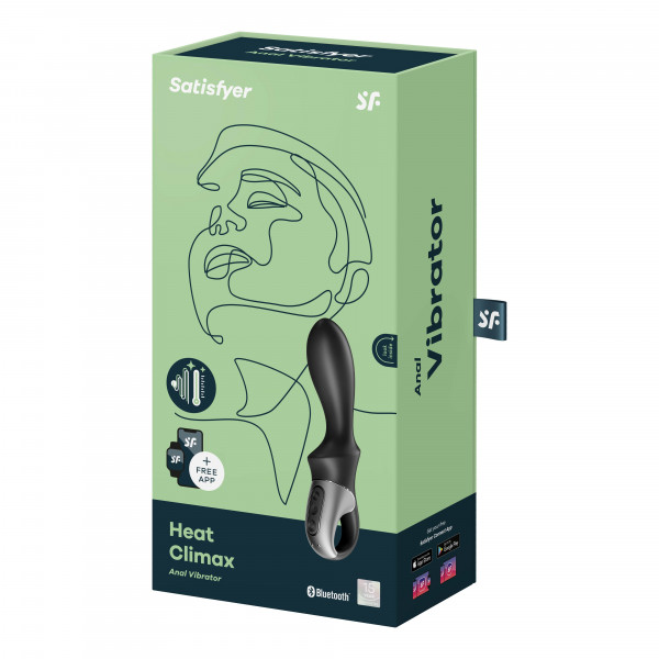 Массажер простаты с вибрацией и подогревом "Satisfyer Heat Climax" + приложение, черный