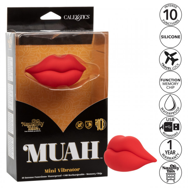 Вибратор "Naughty Bits Muah" красные губки