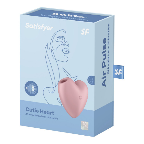 Стимулятор клитора двухсторонний "Satisfyer Cutie Heart" вакуум + вибрация, розовый