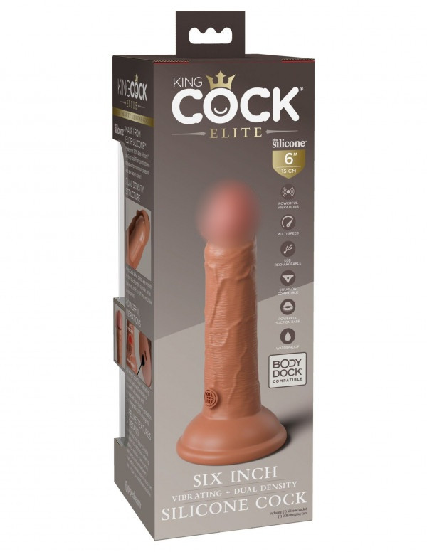 Вибратор мега реалистичный "King Cock Elite 6" мулат