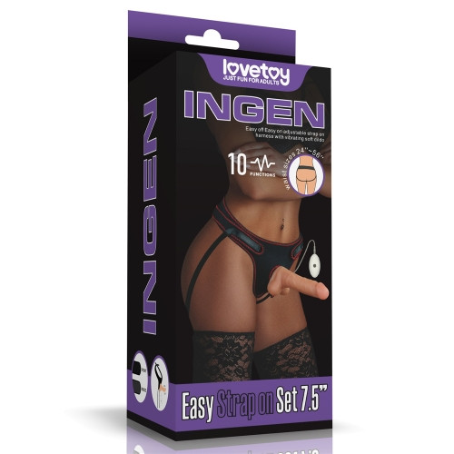 Страпон с реалистичным фаллоимитатором "Lovetoy Ingen 7,5" с вибрацией