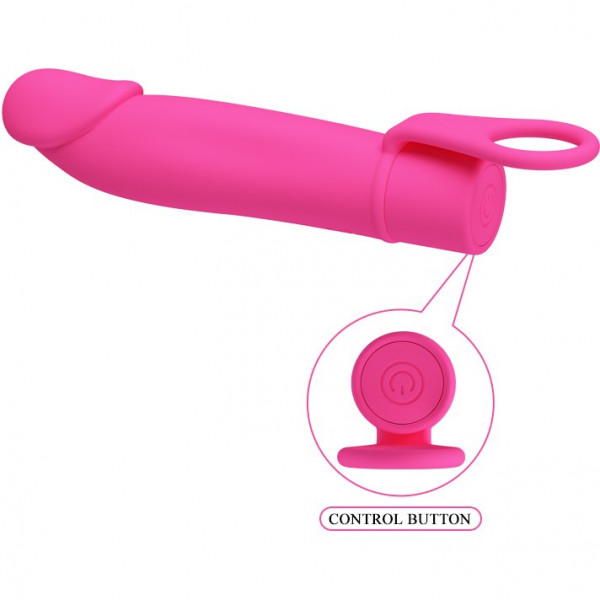 Мини вибратор с кольцом "Pretty Love Xiuhcoatl" малиновый