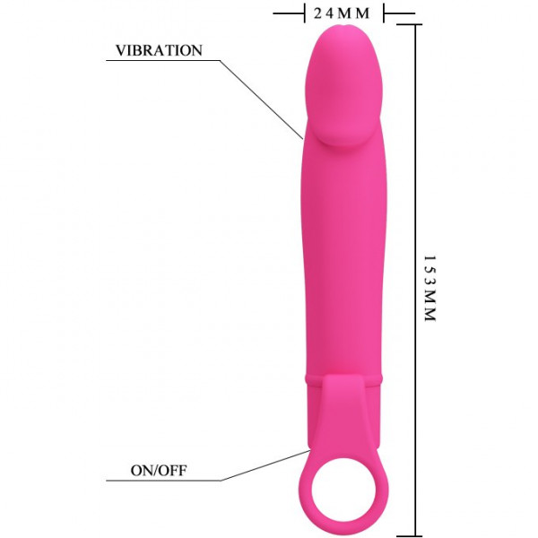 Мини вибратор с кольцом "Pretty Love Xiuhcoatl" малиновый