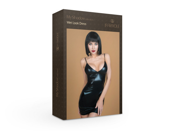 Платье с молнией на спине "Le Frivole" "под винил", черное, L/XL