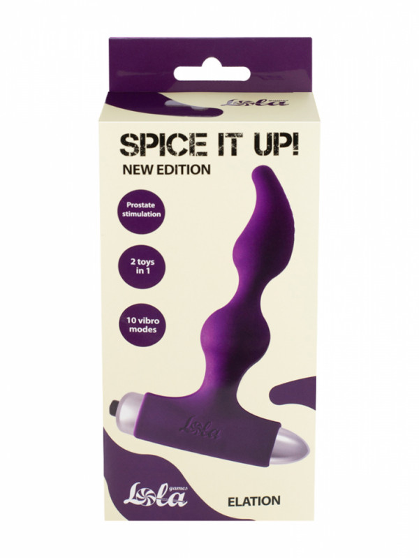 Пробка рельефная с вибрацией "Spice It Up Elation New" фиолетовая
