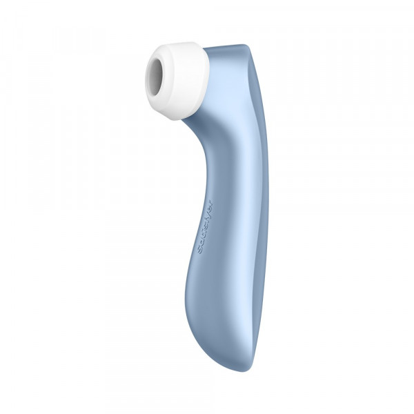Стимулятор клитора "Satisfyer Pro2 Vibration 2 в 1" вибрация + вакуум, голубой металлик