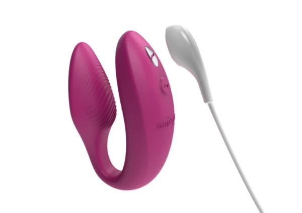 Вибратор для двоих на дистанционном управлении "We-Vibe Sync 2" + приложение, розовый
