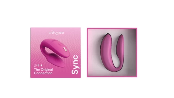 Вибратор для двоих на дистанционном управлении "We-Vibe Sync 2" + приложение, розовый