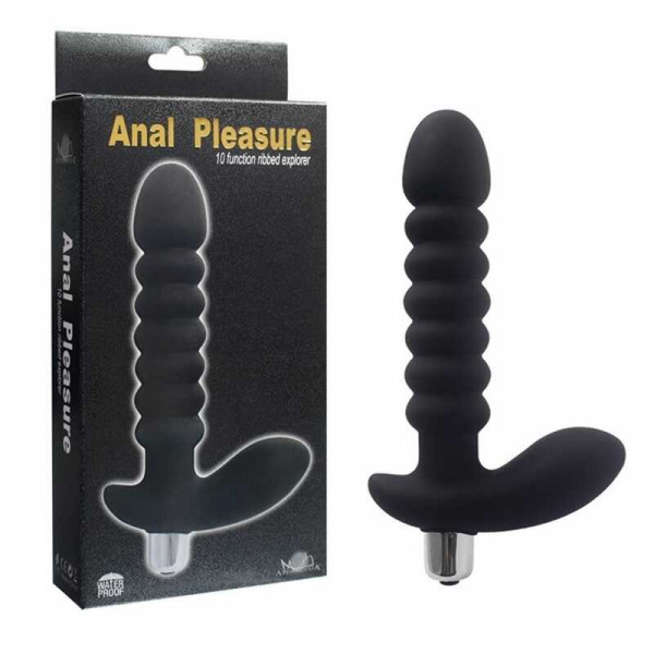 Анальный вибратор "Anal Pleasure" рельефный, черный