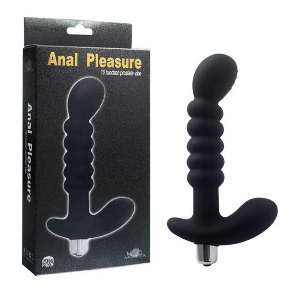 Анальный вибратор "Anal Pleasure" рельефный, черный