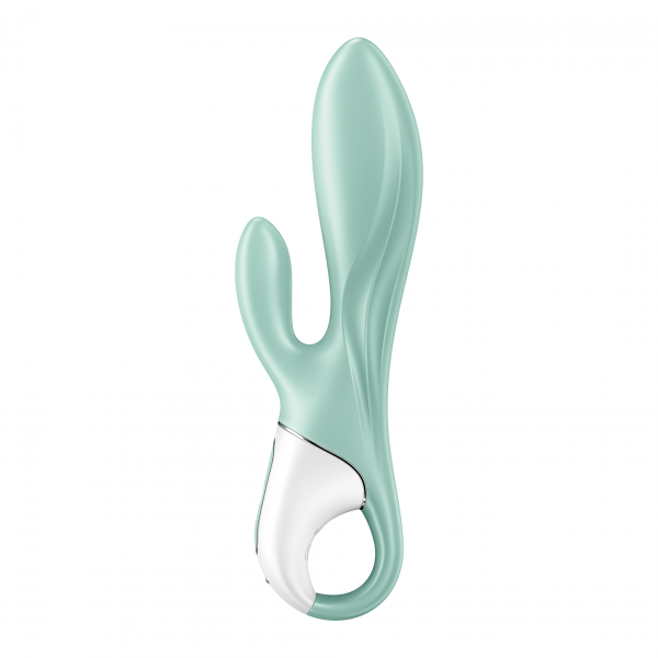 Вибратор для точки G и клитора с увеличением объема "Satisfyer Air Pump Bunny 5+" + приложение, мятный