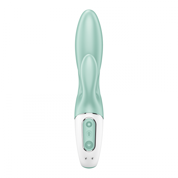 Вибратор для точки G и клитора с увеличением объема "Satisfyer Air Pump Bunny 5+" + приложение, мятный