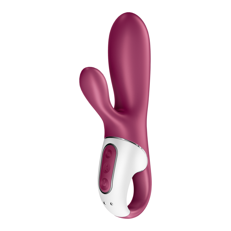 Вибратор для точки G  и клитора с подогревом "Satisfyer Hot Bunny" + приложение, бордо