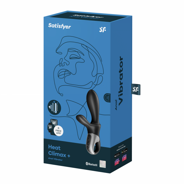 Массажер простаты с вибрацией и подогревом "Satisfyer Heat Climax +" + приложение, черный