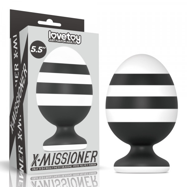Пробка - шар для фистинга "Lovetoy X-Missioner 5,5" черно-белая