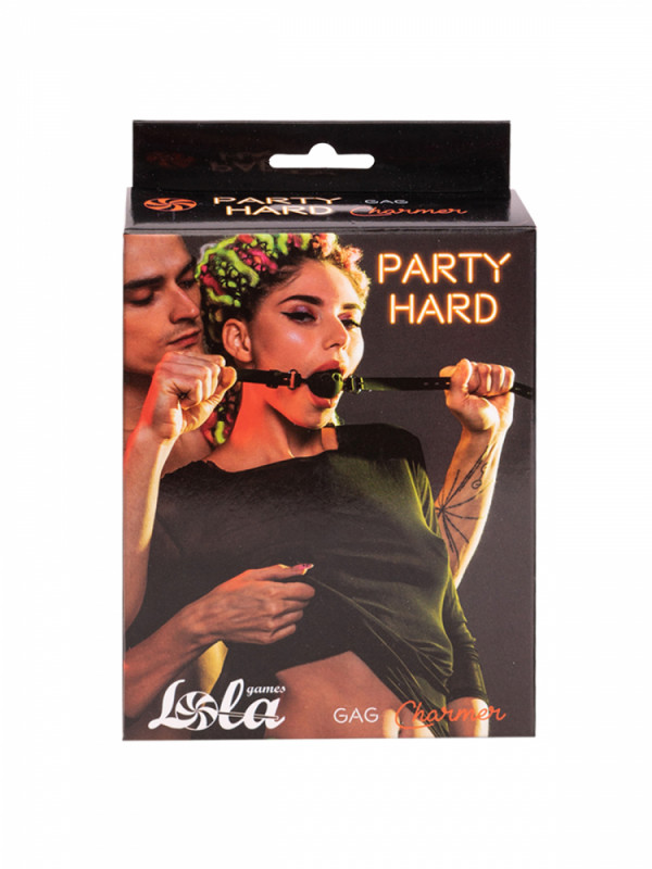 Кляп дышащий "Party Hard" силикон, черный, M