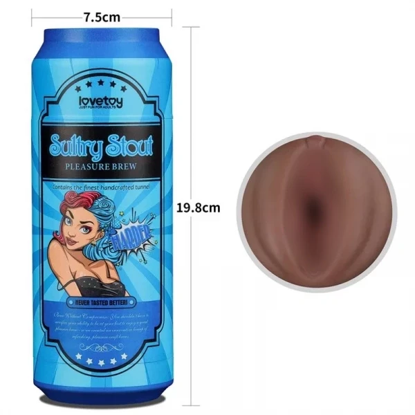 Мастурбатор в банке "Lovetoy Sultary Stout" реалистичная вагина мулатка