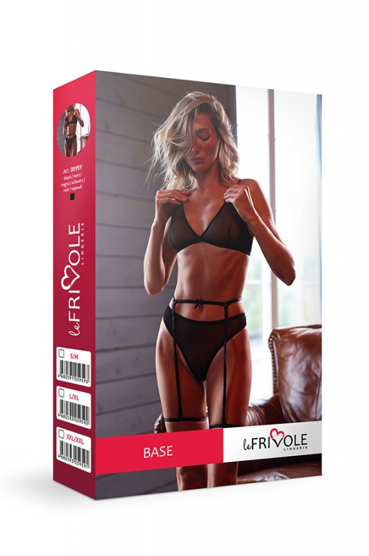 Комплект "Le Frivole" лиф, трусики, гартеры, S/M