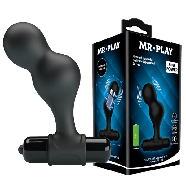 Пробка супер рельефная "Mr. Play" с вибрацией, черная