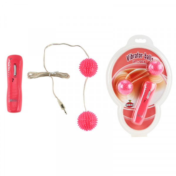 Вагинальные шарики с вибрацией "Vibrator Balls" рельефные, розовые