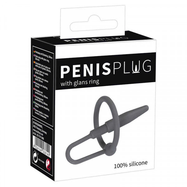 Зонд с кольцом под головку "Penis Plug" силикон