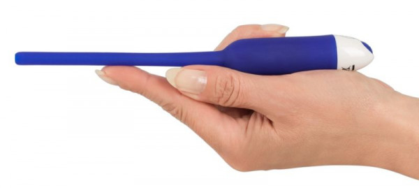 Зонд с вибрацией "Silikon Dilator" полый, синий