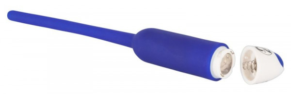 Зонд с вибрацией "Silikon Dilator" полый, синий