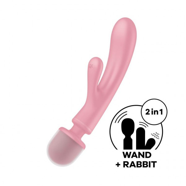 Вибромассажер - вибратор для точки G и клитора "Satisfyer Triple Lover" розовый