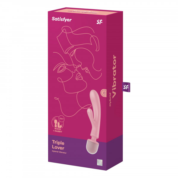 Вибромассажер - вибратор для точки G и клитора "Satisfyer Triple Lover" розовый