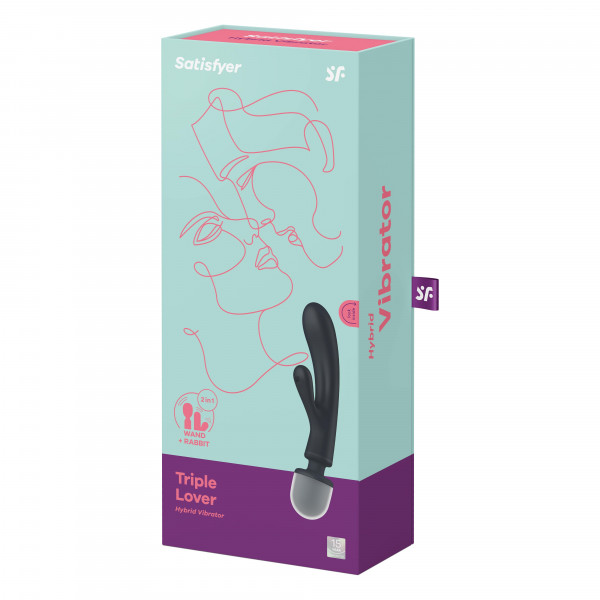 Вибромассажер - вибратор для точки G и клитора "Satisfyer Triple Lover" черный