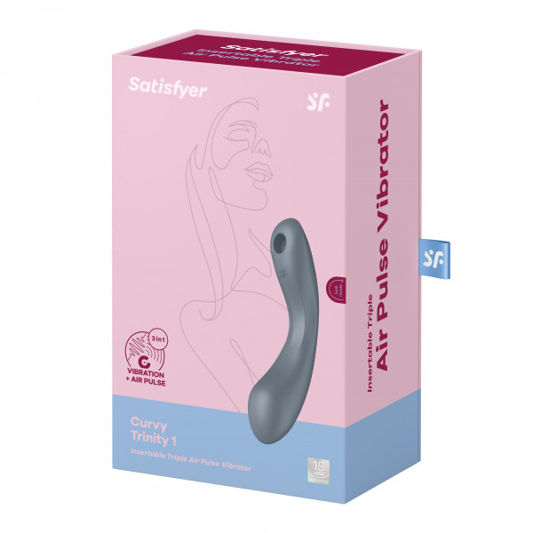 Стимулятор клитора-вибратор для точки G "Satisfyer Curvy Trinity 1" серый
