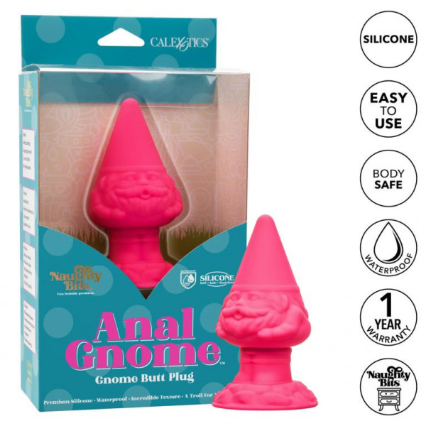 Пробка супер рельефная "Anal Gnome" розовый гном на присоске