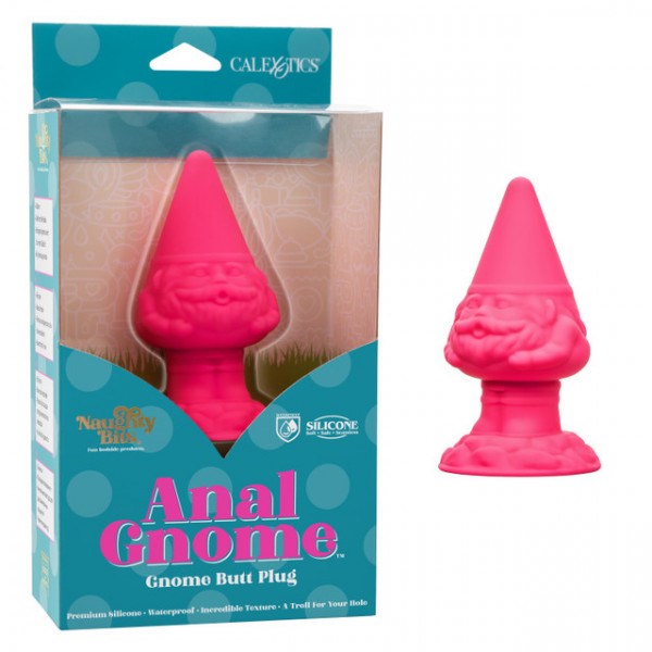 Пробка супер рельефная "Anal Gnome" розовый гном на присоске