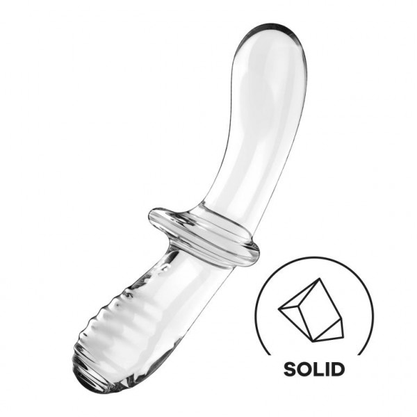 Фаллоимитатор двусторонний "Satisfyer Double Crystal" супер рельеф, стекло