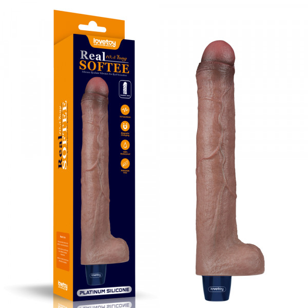 Вибратор реалистичный "Lovetoy Real Softee 10,5" мега мощный мулат