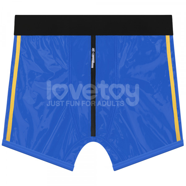 Трусики для страпона с молнией "Lovetoy Ingen" синий винил, унисекс, L/XL
