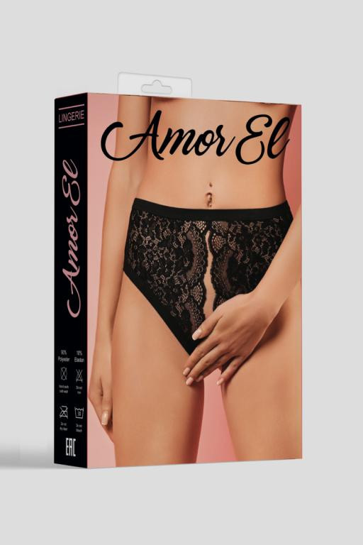 Трусики с доступом и открытыми ягодицами "Amor El" черные, M