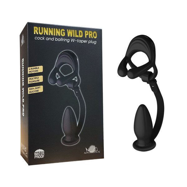 Эрекционное кольцо + рельефная пробка "Running Wild Pro Plug" с вибрацией